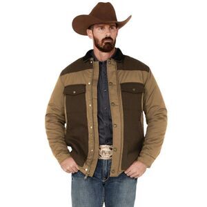 Blue Ranchwear Men's L Rugged Waxed Canvas Jacket Western Cowboy in Brown